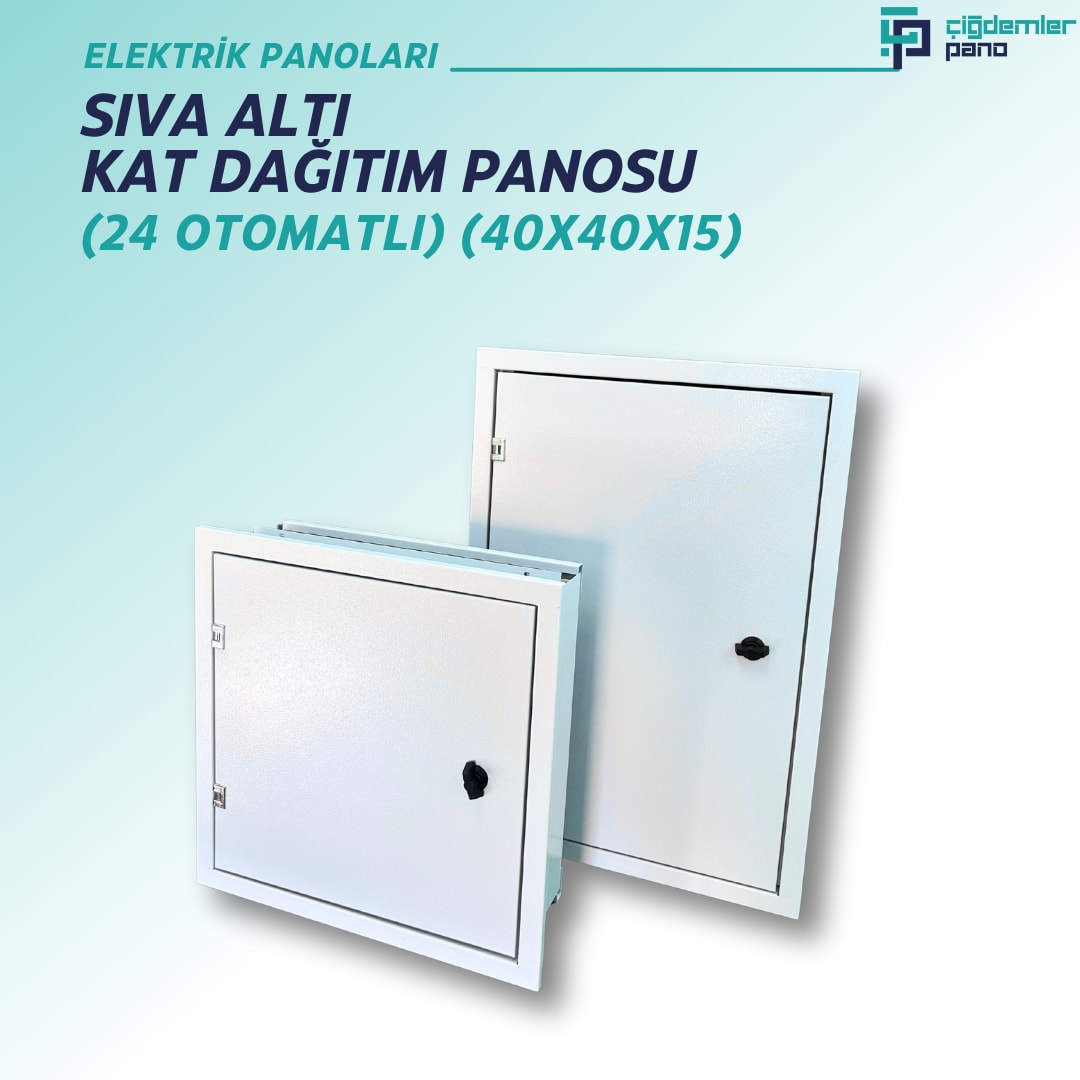 Sıva Altı Kat Dağıtım Panosu | Gömme Tip Sac Elektrik Panosu – 24 Otomatlı – 40x40x15 cm