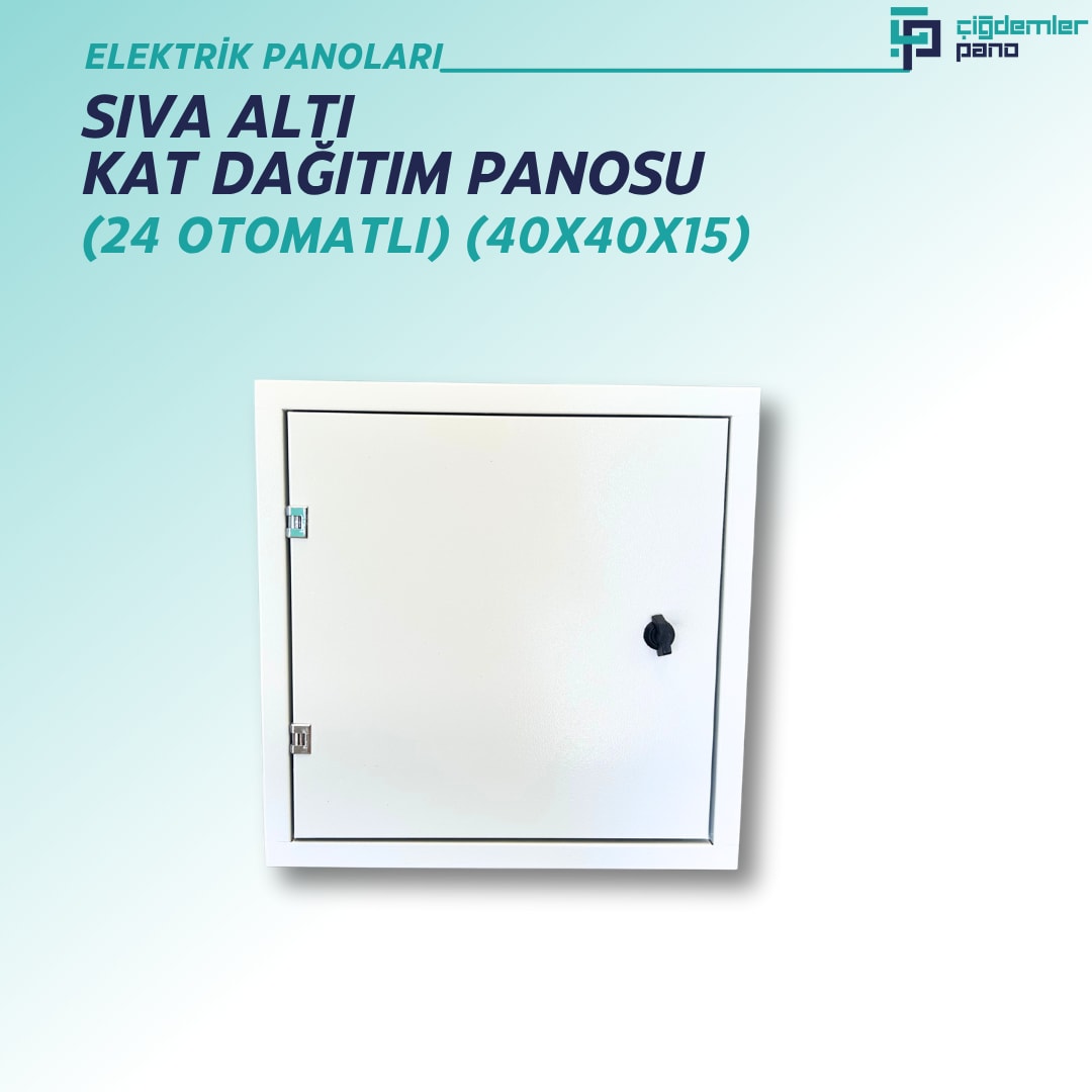 Sıva Altı Kat Dağıtım Panosu | Gömme Tip Sac Elektrik Panosu – 24 Otomatlı – 40x40x15 cm