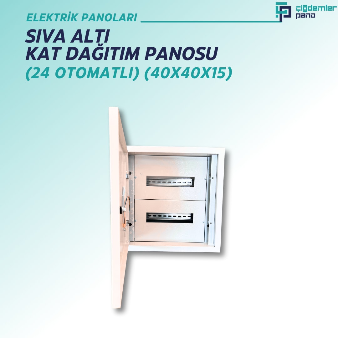 Sıva Altı Kat Dağıtım Panosu | Gömme Tip Sac Elektrik Panosu – 24 Otomatlı – 40x40x15 cm