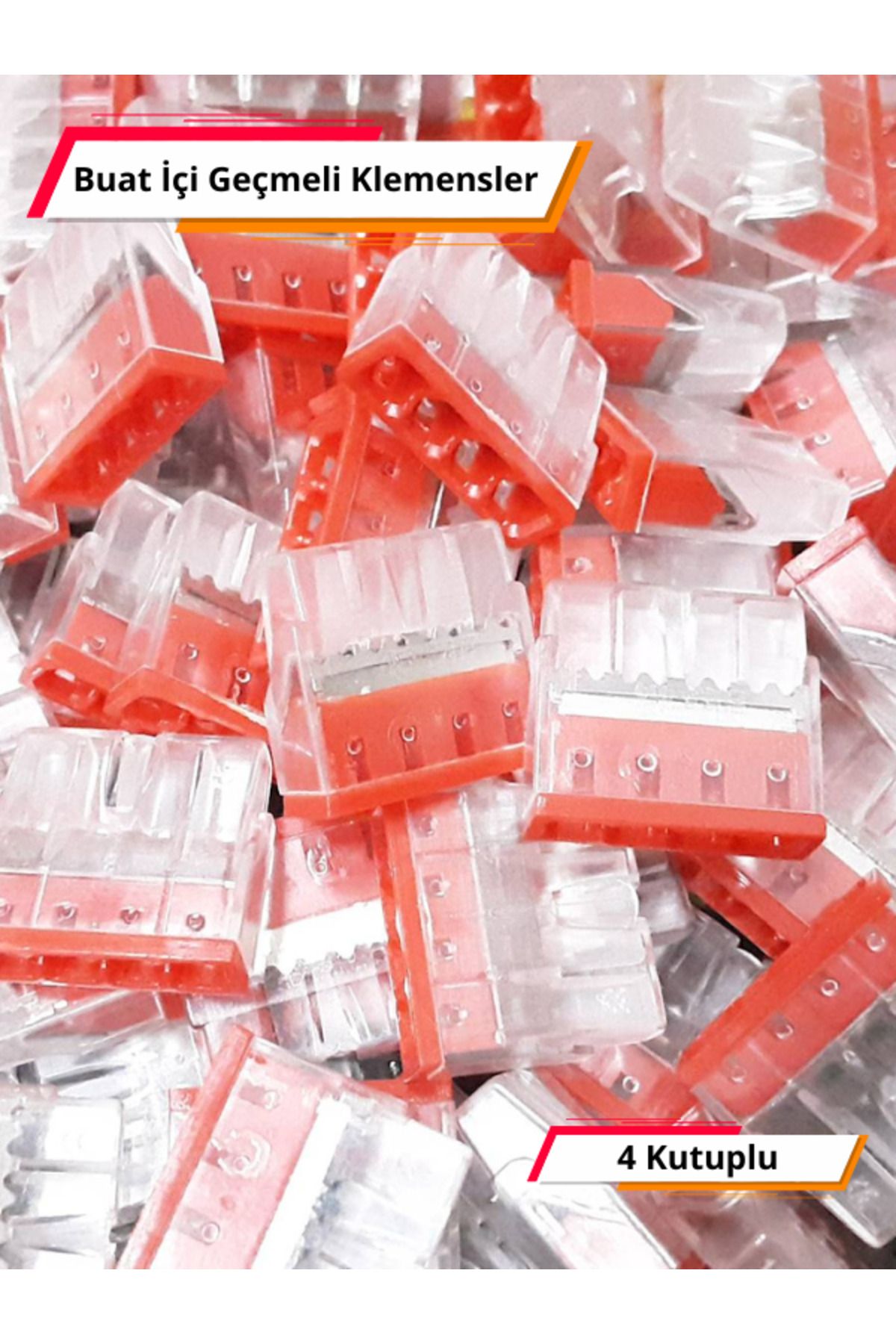 4 Kutuplu Buat İçi Geçmeli Klemens - 100 adet Paket - EU-204