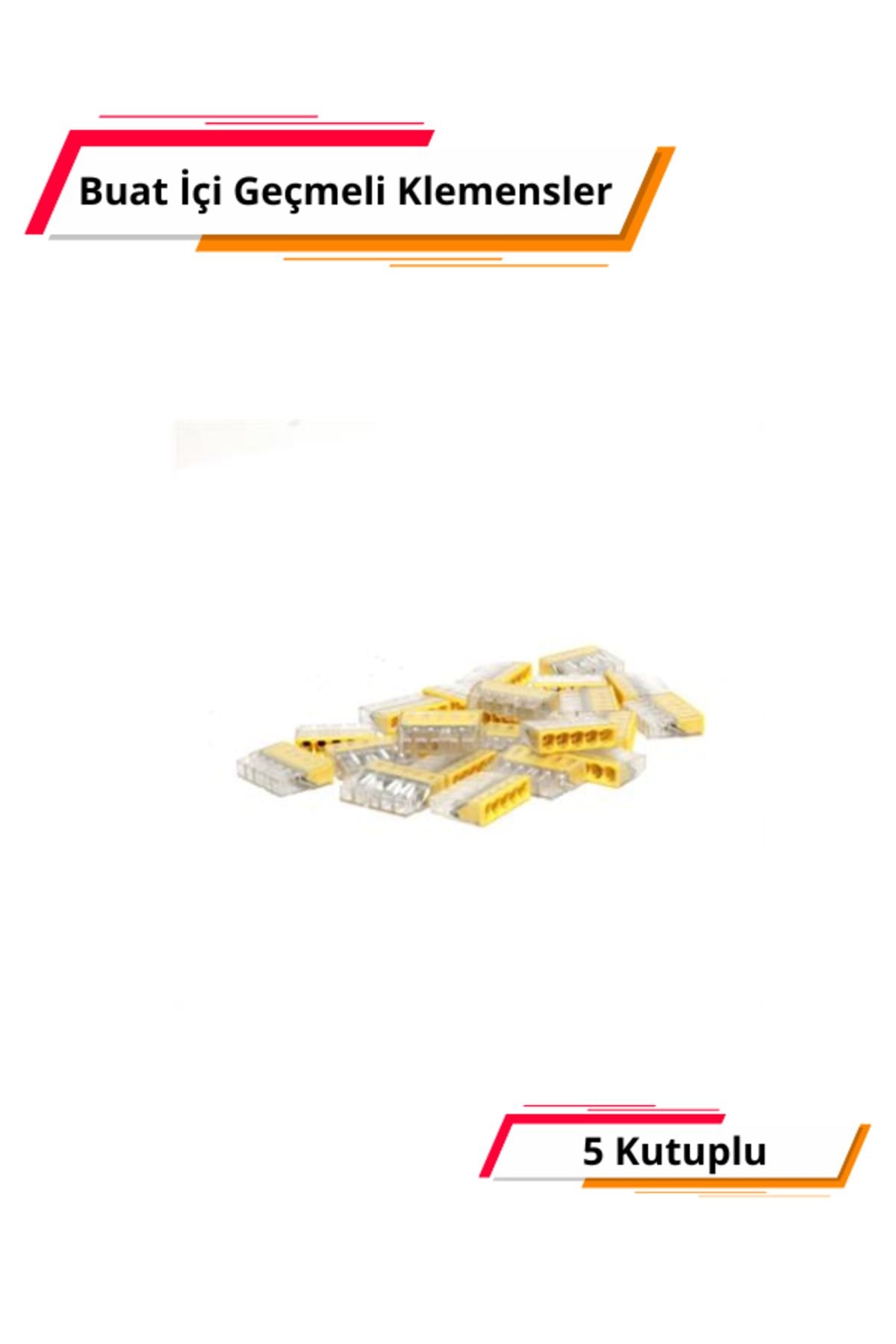 5 Kutuplu Buat İçi Geçmeli Klemens - 100 adet Paket - EU-205
