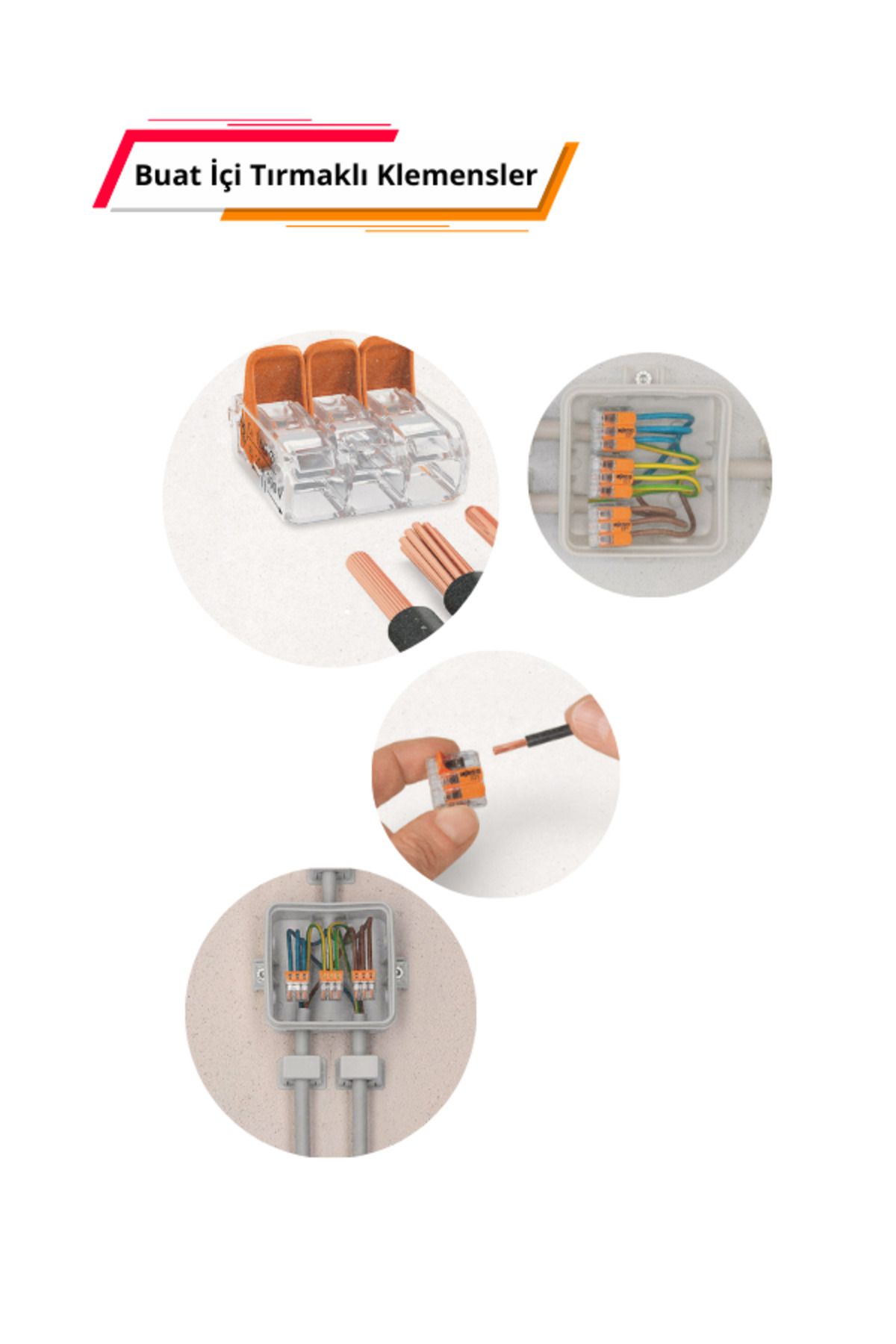 3 Kutuplu Buat İçi Kalın Tırmaklı Klemens - 100 adet Paket - PCT-413