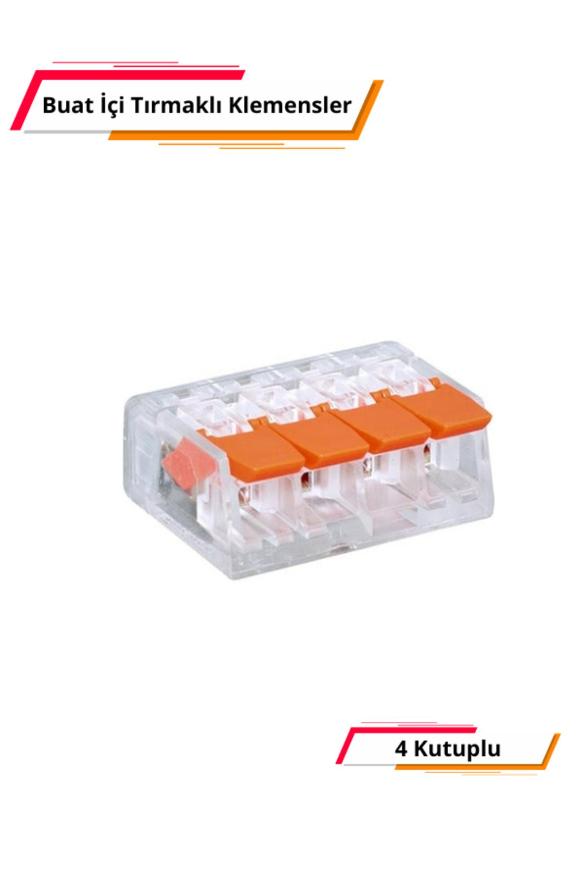 4 Kutuplu Buat İçi Kalın Tırmaklı Klemens - 100 adet Paket - PCT-414