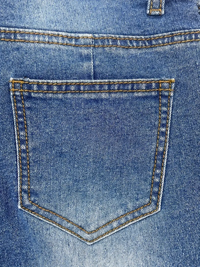 Düz Parça Yüksek Bel Bol Paça Mavi Kadın Jean Pantolon 