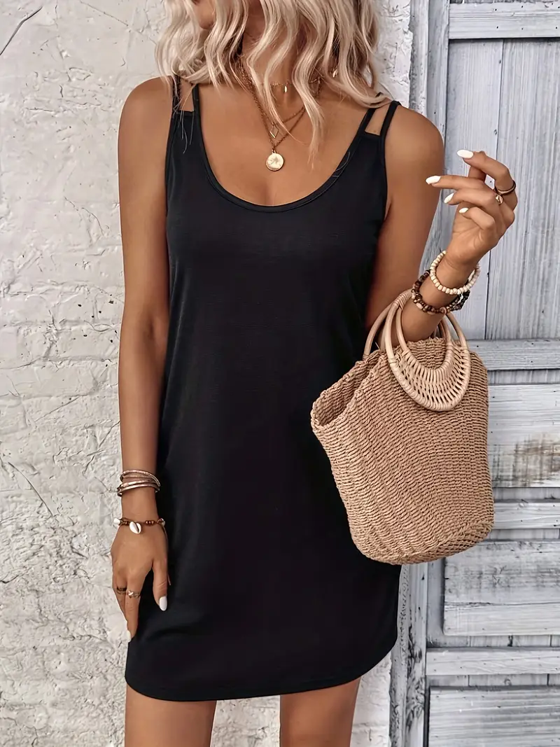 Özel Kumaş Drapeli Askılı Siyah Uzun Elbise 