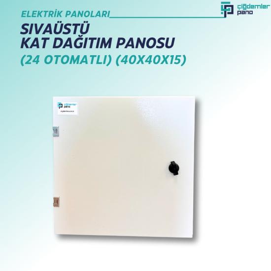 Sıva Üstü Kat Dağıtım Panosu | Duvar Tipi Sac Elektrik Panosu – 24 Otomatlı – 40x40x15 cm