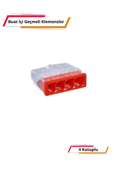 4 Kutuplu Buat İçi Geçmeli Klemens - 100 adet Paket - EU-204