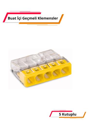 5 Kutuplu Buat İçi Geçmeli Klemens - 100 adet Paket - EU-205