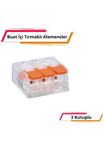3 Kutuplu Buat İçi Kalın Tırmaklı Klemens - 100 adet Paket - PCT-413