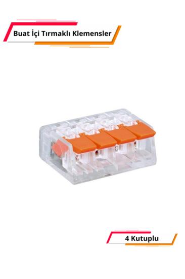 4 Kutuplu Buat İçi Kalın Tırmaklı Klemens - 100 adet Paket - PCT-414