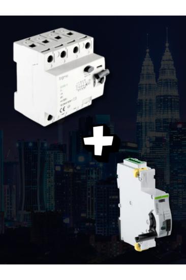 Set - Otomatik Yeniden Kurma Ünitesi Scrc03 + 4x40A 30ma Kaçak Akım Rölesi