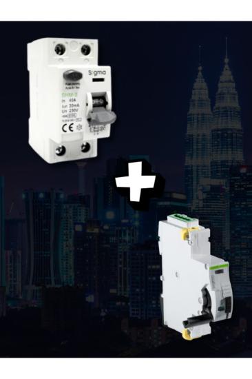 Set - Otomatik Yeniden Kurma Ünitesi Scrc03 2x25a 30ma Kaçak Akım Rölesi
